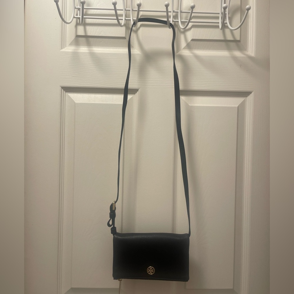 Tory Burch Pebbled Leather Flap Crossbody